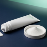 Tube of nano-hydroxyapatite toothpaste with dental enamel illustration showing mineral integration