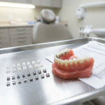 Metal, ceramic, and lingual braces samples next to a cost estimate sheet illustrating how much do braces cost by type